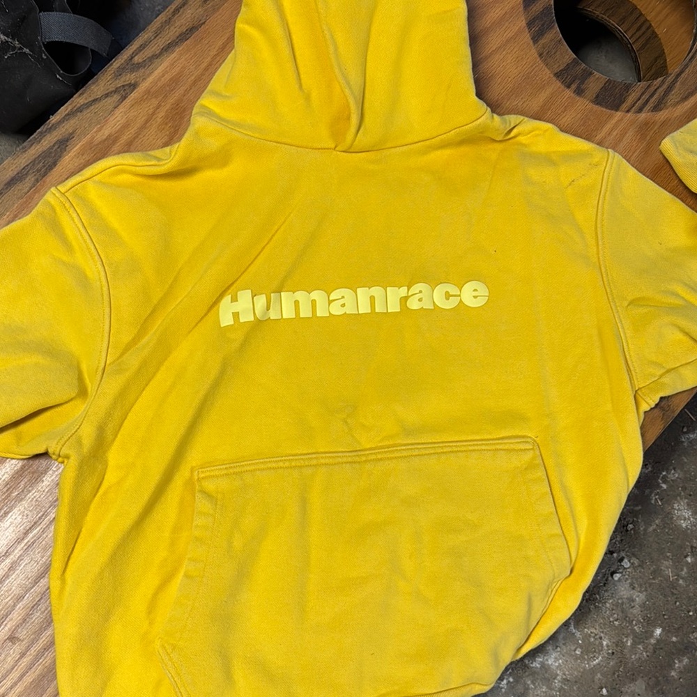 Yellow adidas x pharell humanrace Hoodie
